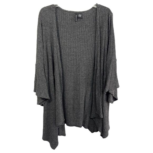 new directions Sweaters - New‎ Directions Plus Size 3X Cardigan Sweater Open Gray Dramatic Sleeve 1420